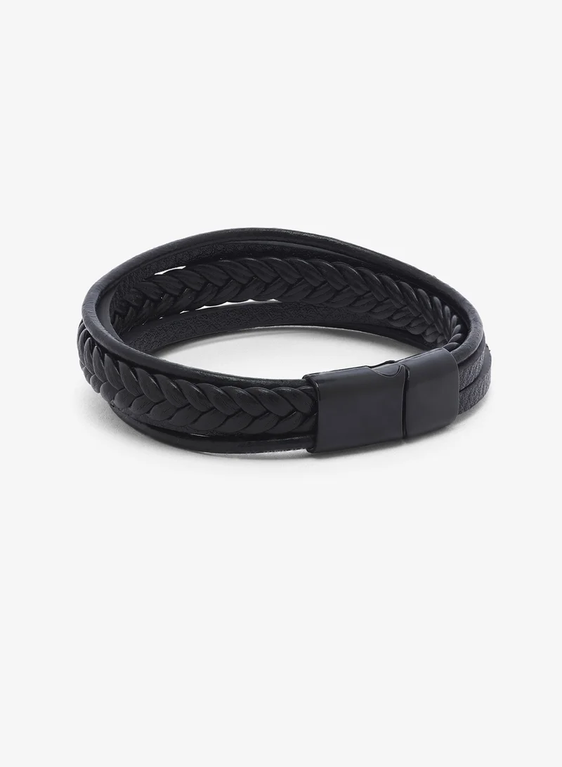 Seventy Five Multi-Layer Braided Leather Bracelet